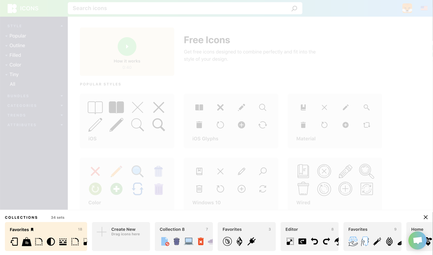 為了更好的搜索和下載體驗(yàn)，ICONS8 重新設(shè)計(jì)了網(wǎng)站