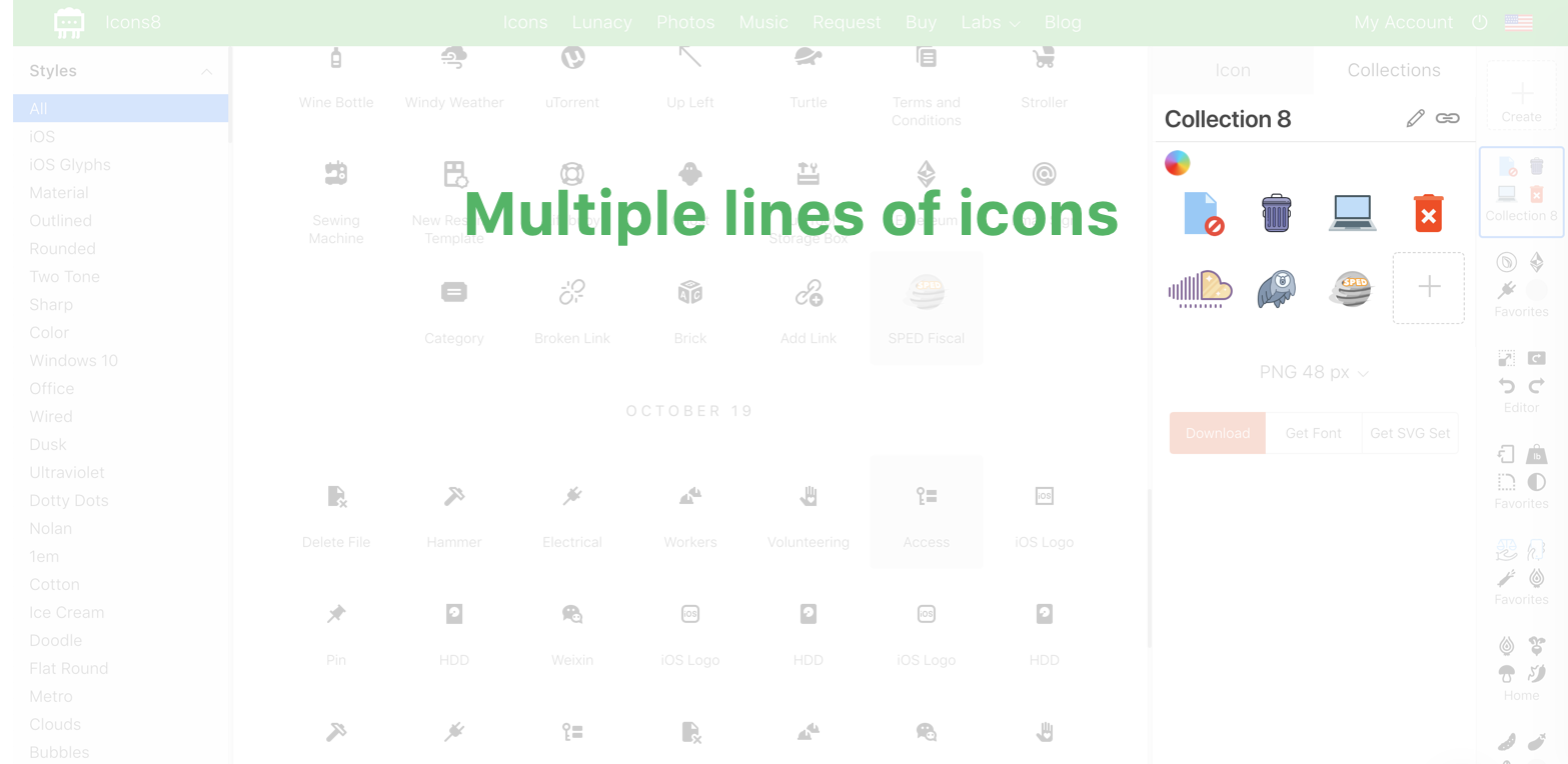 為了更好的搜索和下載體驗(yàn)，ICONS8 重新設(shè)計(jì)了網(wǎng)站