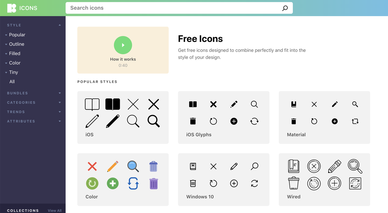 為了更好的搜索和下載體驗(yàn)，ICONS8 重新設(shè)計(jì)了網(wǎng)站